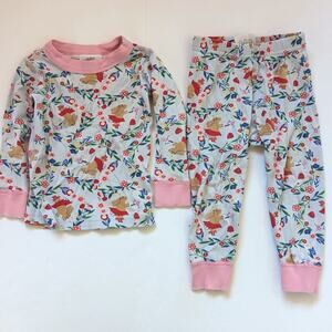 Hanna Andersson Pajmas Girl Sz 18-24m Blue Ballerina Bunny Floral Organic Cotton